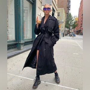 Vintage Christian Dior monsieur Paris NY gray/black trench coat 44L men/women